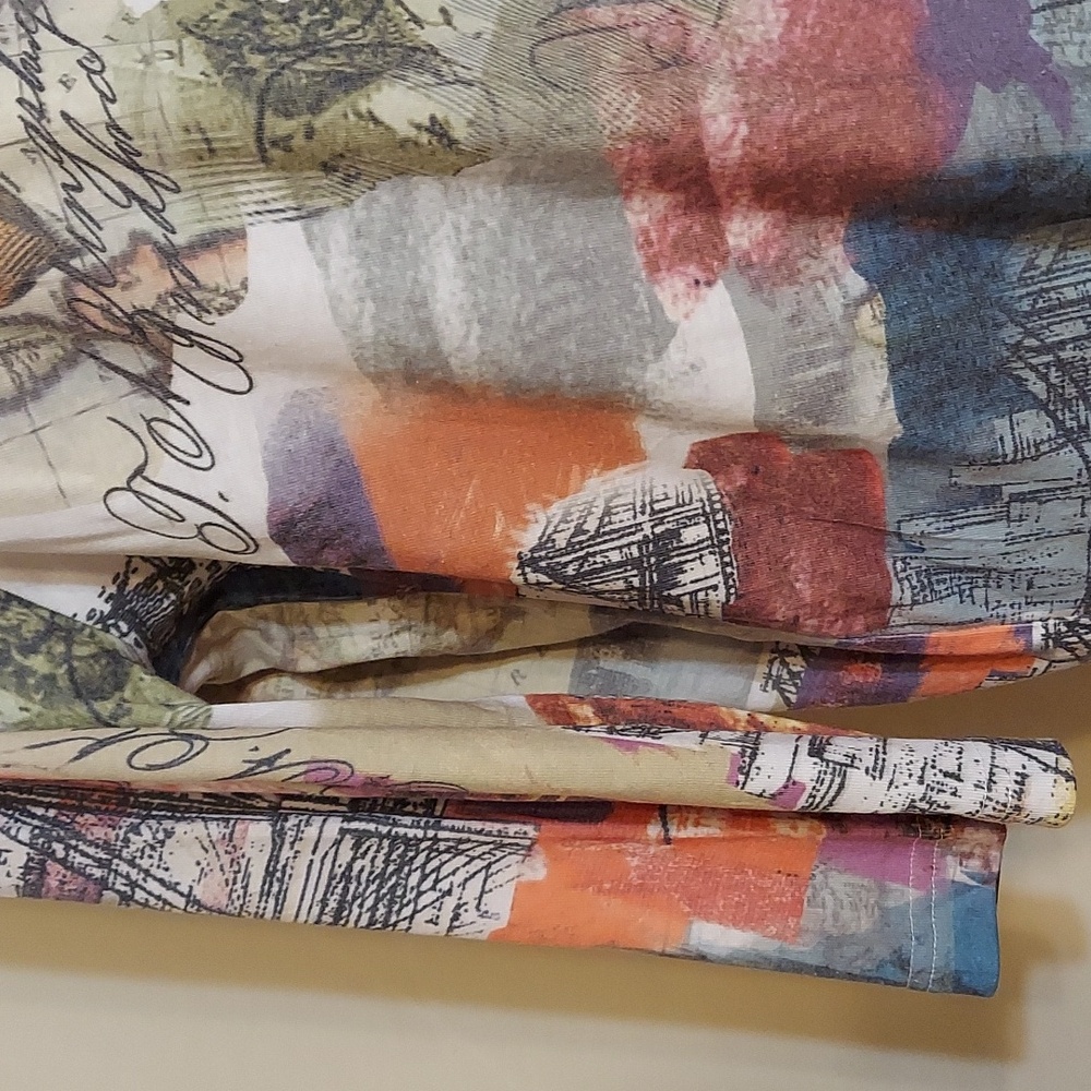 Christopher & Banks Graphic Three-quarter Sleeves Top - Picture 7 of 8
